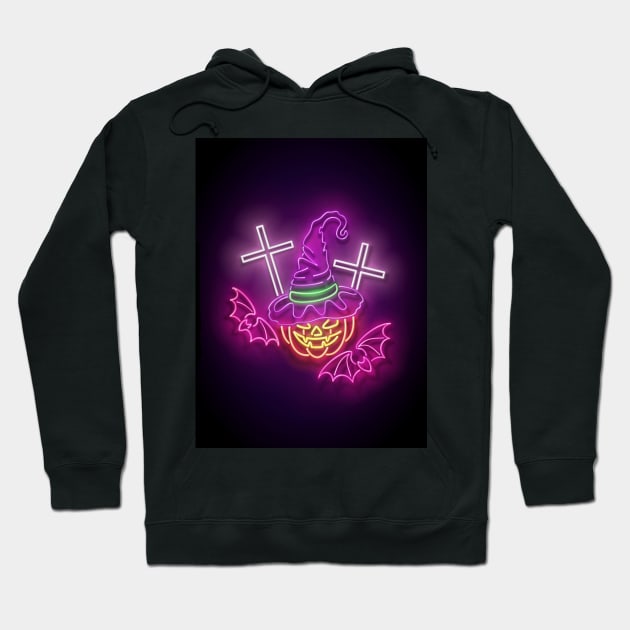 Neon Halloween design Hoodie by lissantee